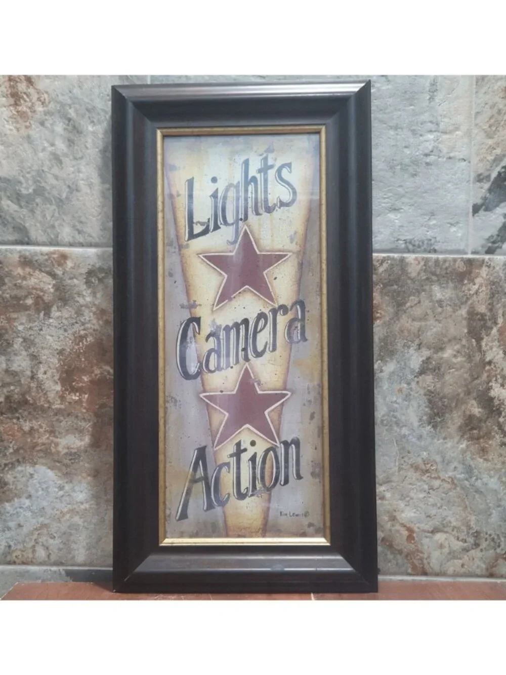 Kim Lewis Lights Camera Action Framed Art Print Movie Theater Home Cinema Decor